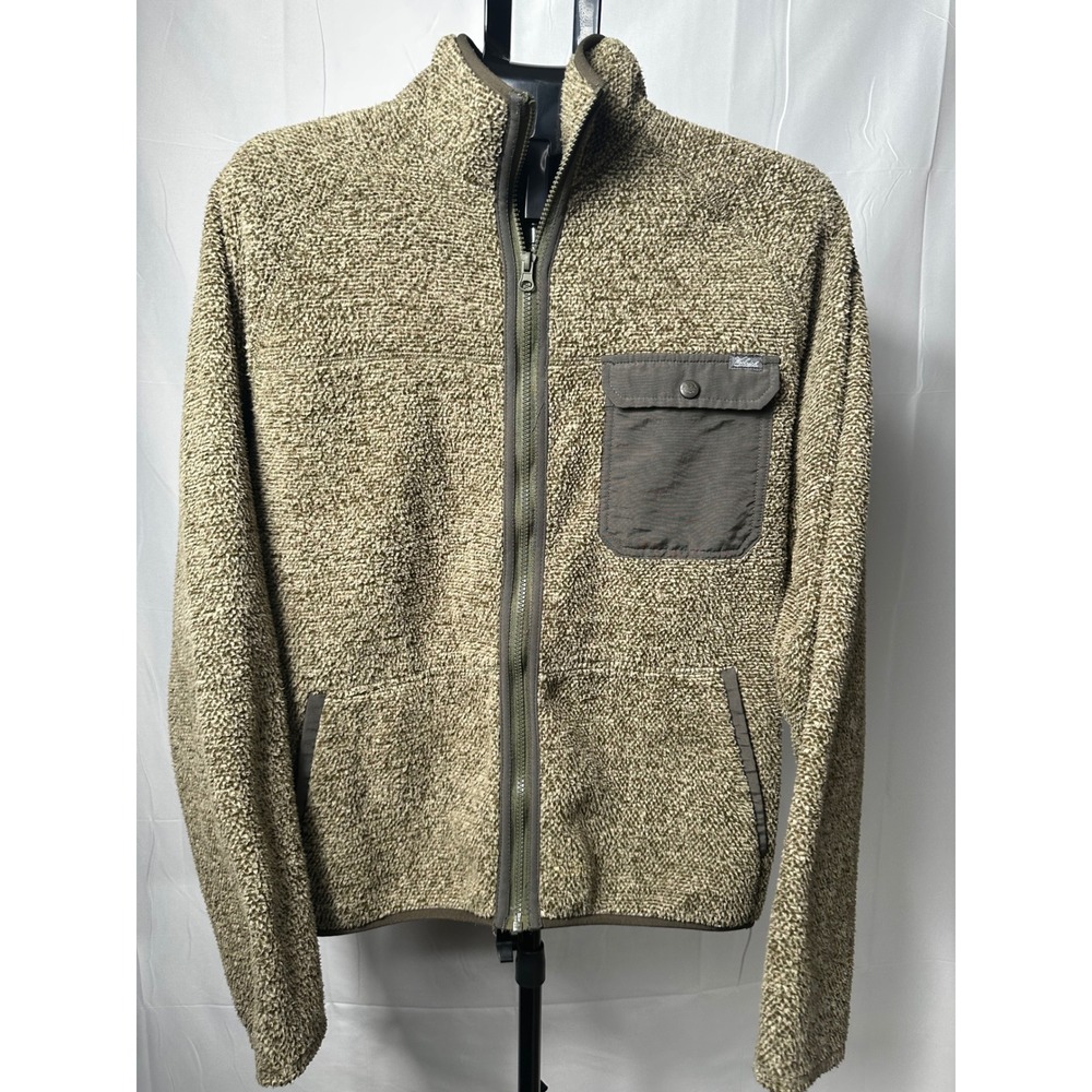 Woolrich Mens Full Zip Pile Fleece Jacket Olive Green 16411 M - Picture 1 of 7